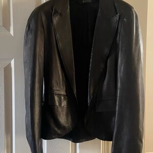 Gucci Vintage  Black Leather Blazer